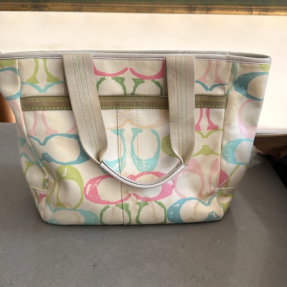 Coach Pastel Hampton Signature Scribble Shoulder Bag (Style No. 247) - Picture 2 of 9